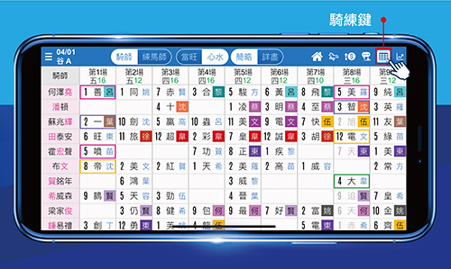堅仔賽馬App 騎練成績功能